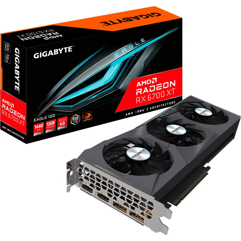 Видеокарта GIGABYTE Radeon RX 6700 XT EAGLE 12288Mb (GV-R67XTEAGLE-12GD)