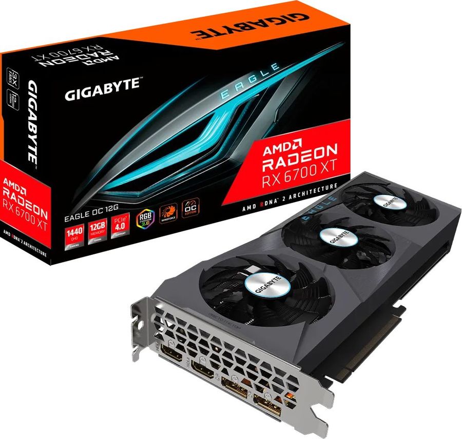 Видеокарта Gigabyte AMD Radeon RX 6700 XT 12Gb (GV-R67XTEAGLE OC-12GD)